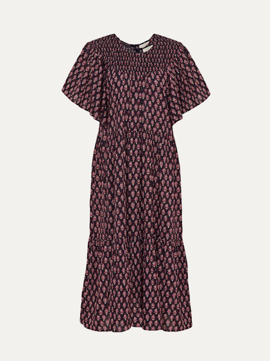 Morgan Print Dress - Navy