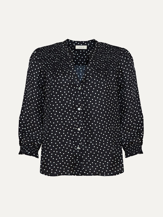 Rhys Polka Dot Blouse - Black & Ecru