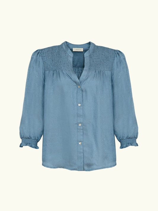 Rhys Silk Blend Blouse - Duck Egg Blue