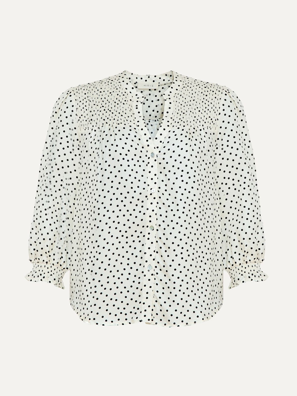 Iris Fashion - BY IRIS - Rhys Polka Dot Blouse - Ecru & Black
