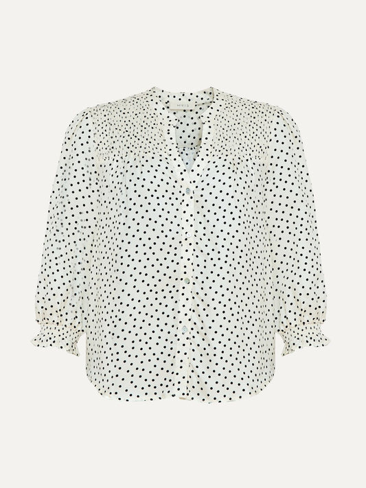 Rhys Polka Dot Blouse - Ecru & Black