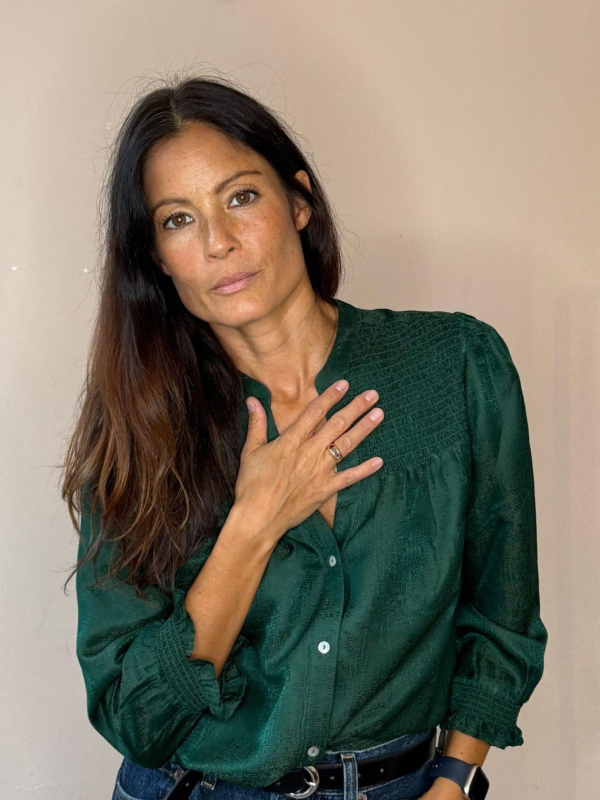 Rhys Silk Blend Blouse - Green