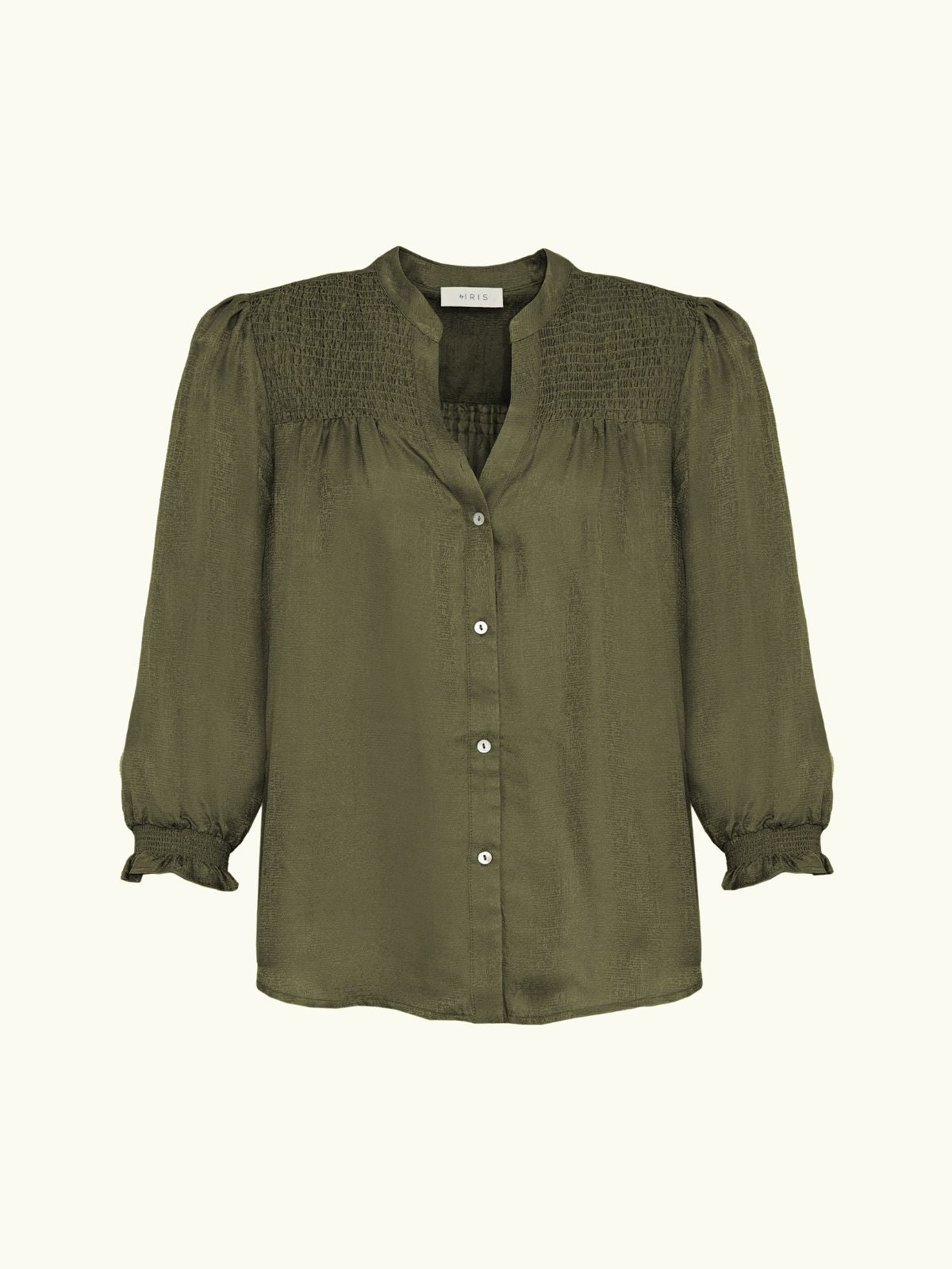 Rhys Silk Blend Blouse - Khaki