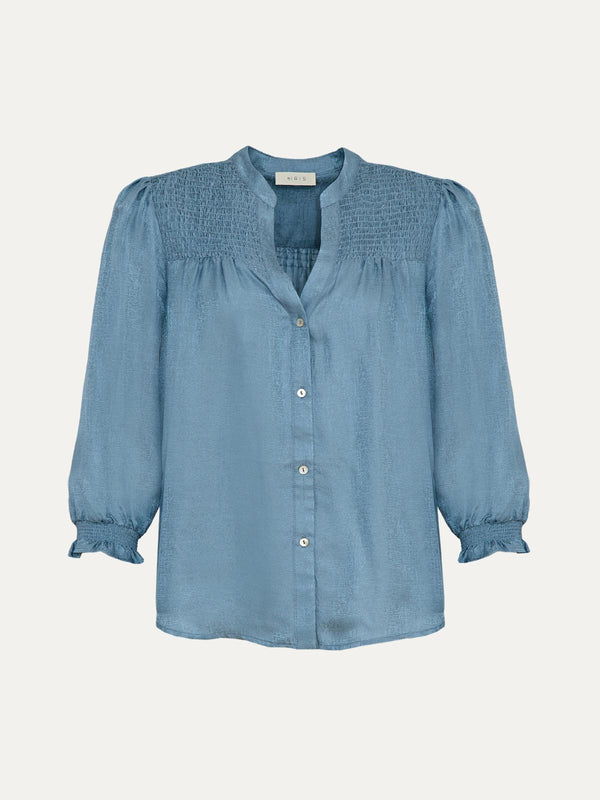 Rhys Silk Blend Blouse - Duck Egg Blue