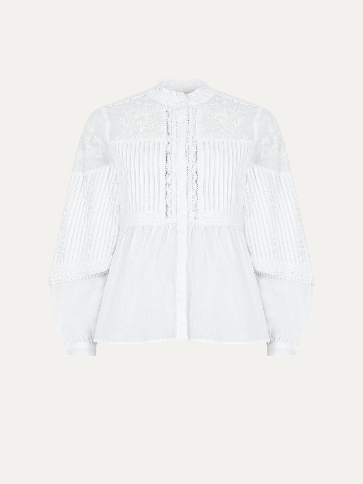 Vida Cotton Embroidered Blouse - White