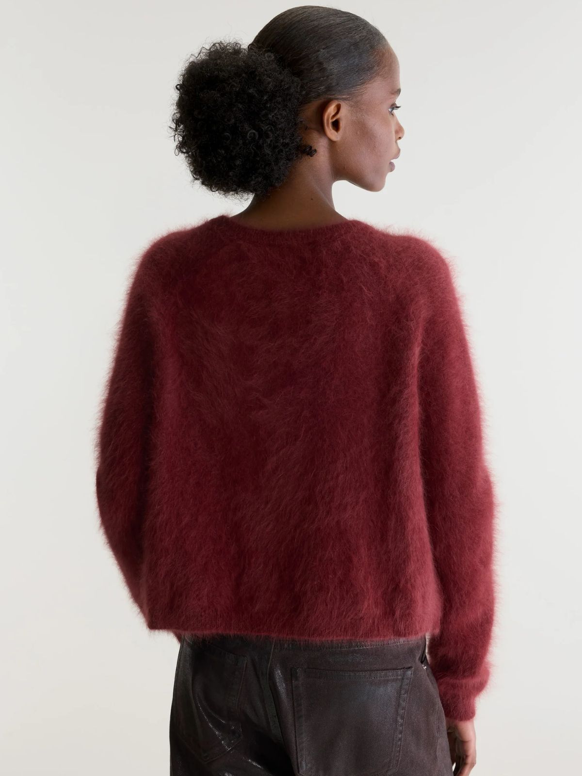 Datair Angora-Blend Cardigan - Grenat