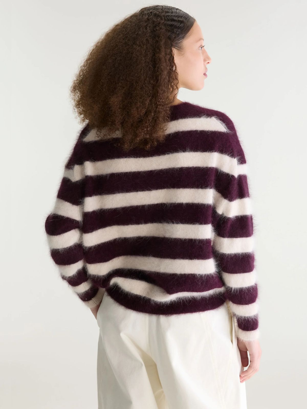 Datus Stripe Knit - Cream & Burgundy