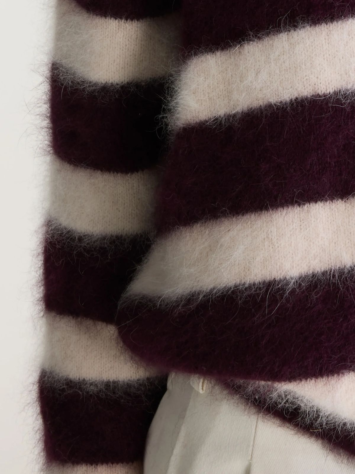 Datus Stripe Knit - Cream & Burgundy