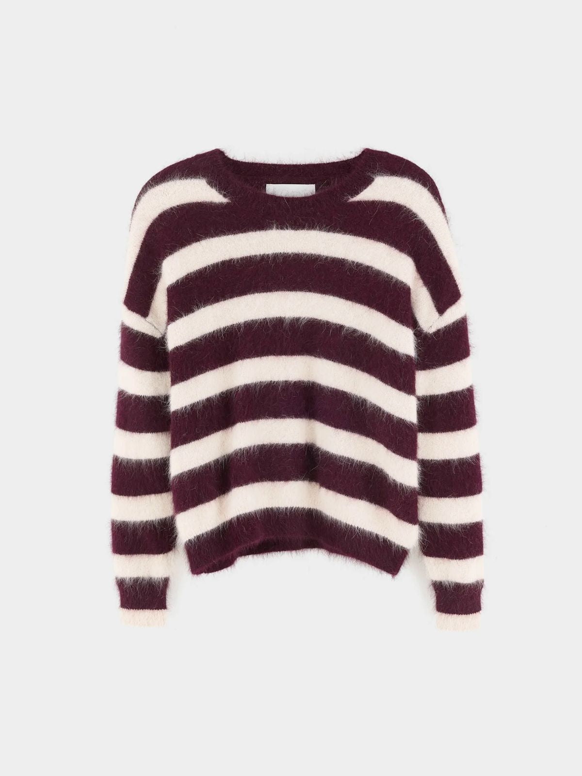 Datus Stripe Knit - Cream & Burgundy