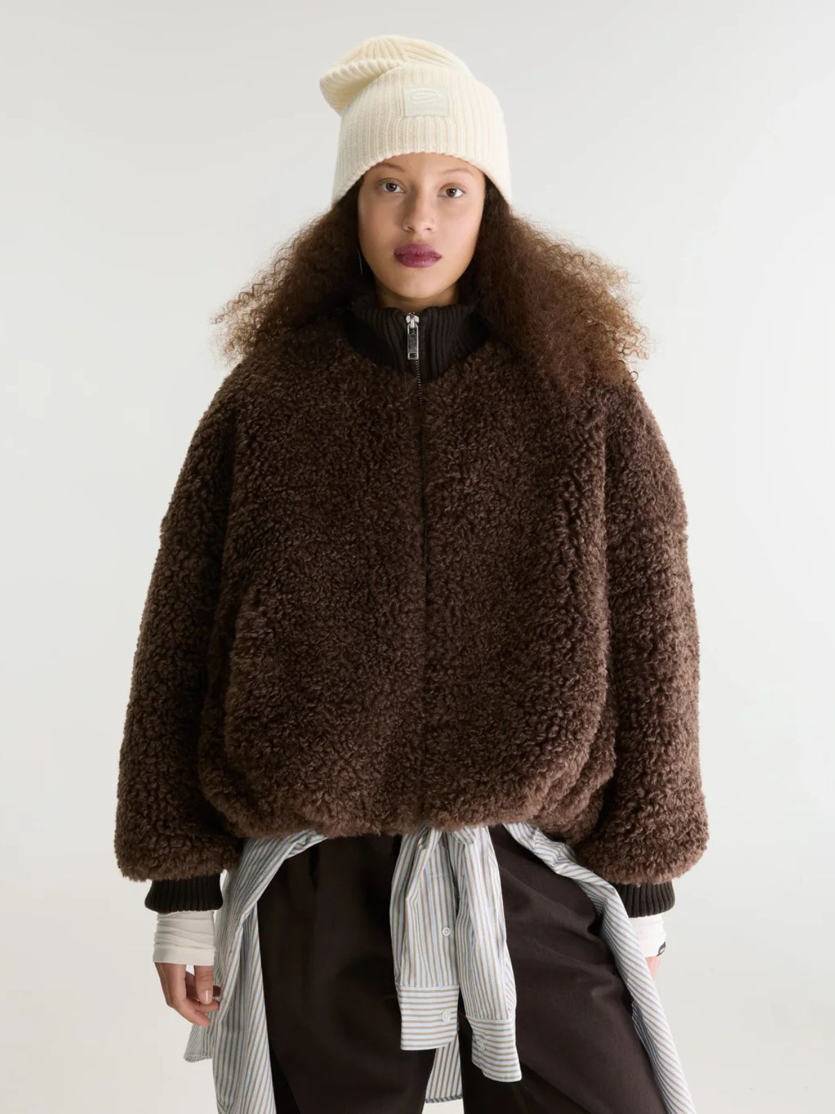 Jalli Faux Fur Jacket - Brown