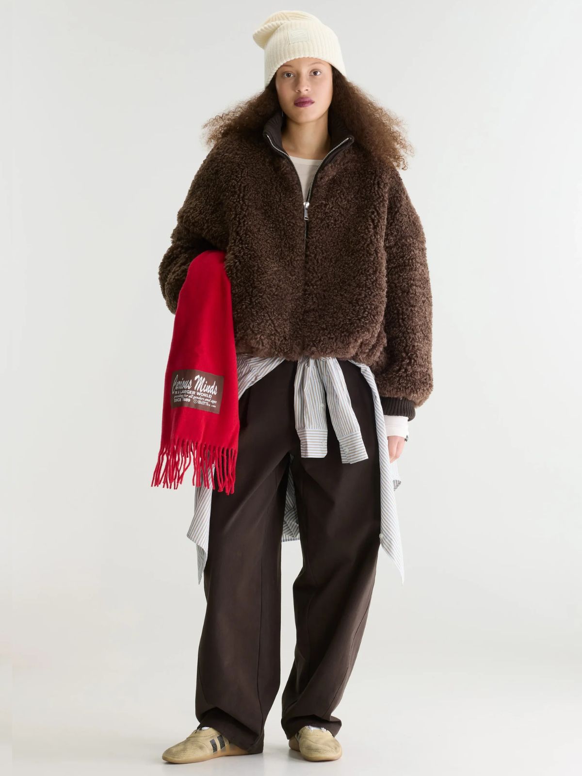Jalli Faux Fur Jacket - Brown