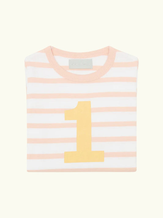 Bob and Bob Blossom Number 1 Long sleeve powder pink stripe t-shirt