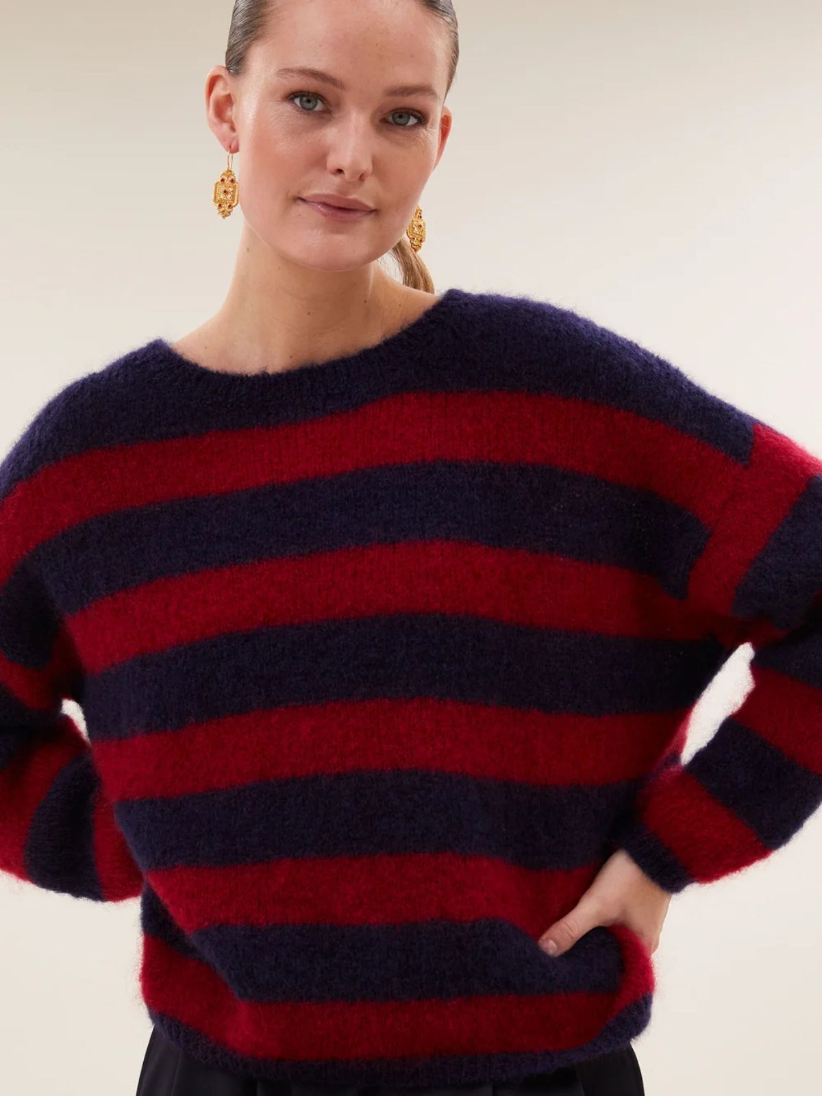 Gigi Stripe Pullover - Navy