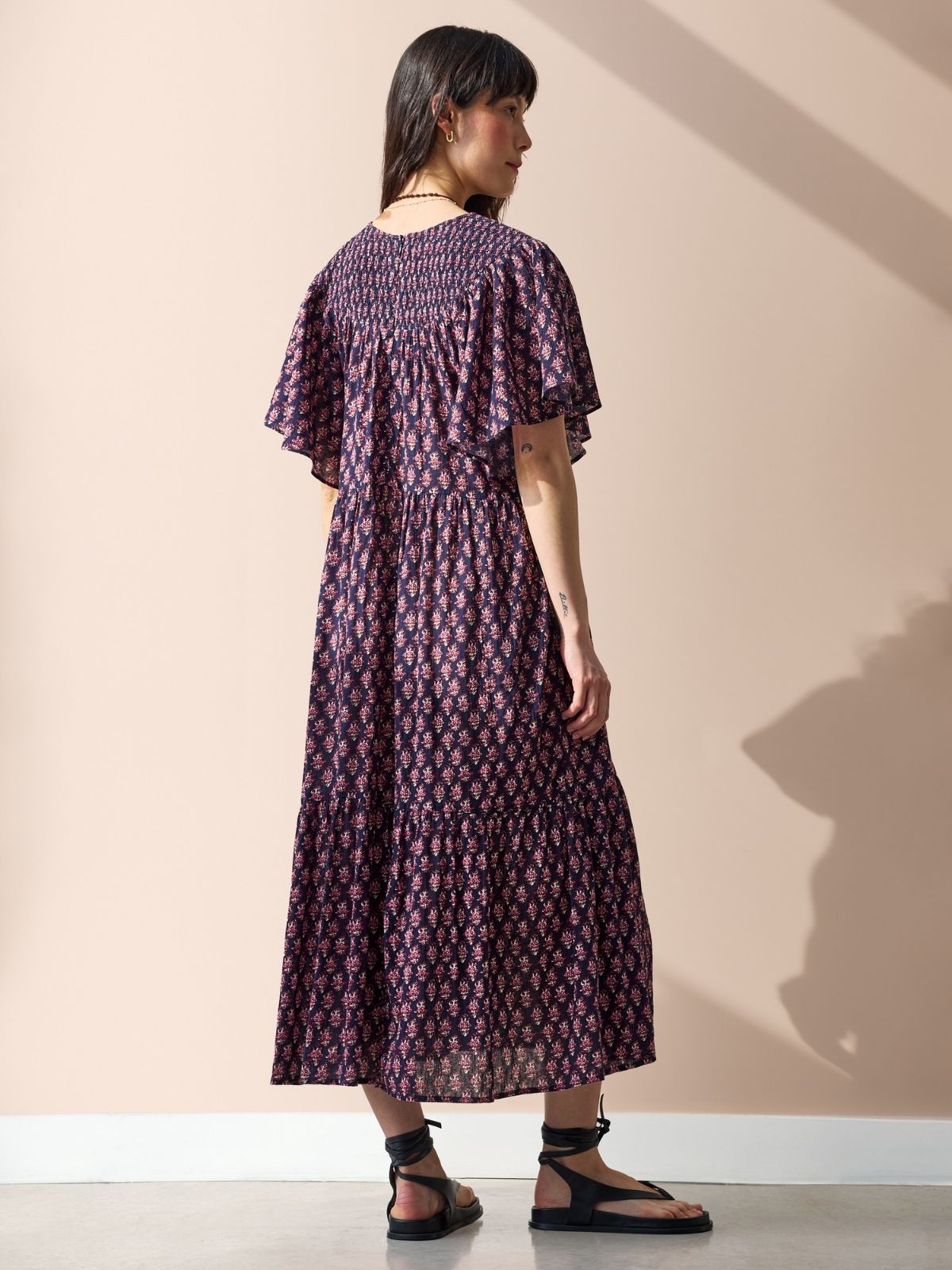 Morgan Print Dress - Navy