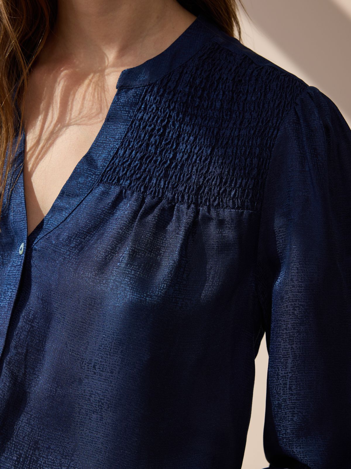 Rhys Silk Blend Blouse - Midnight