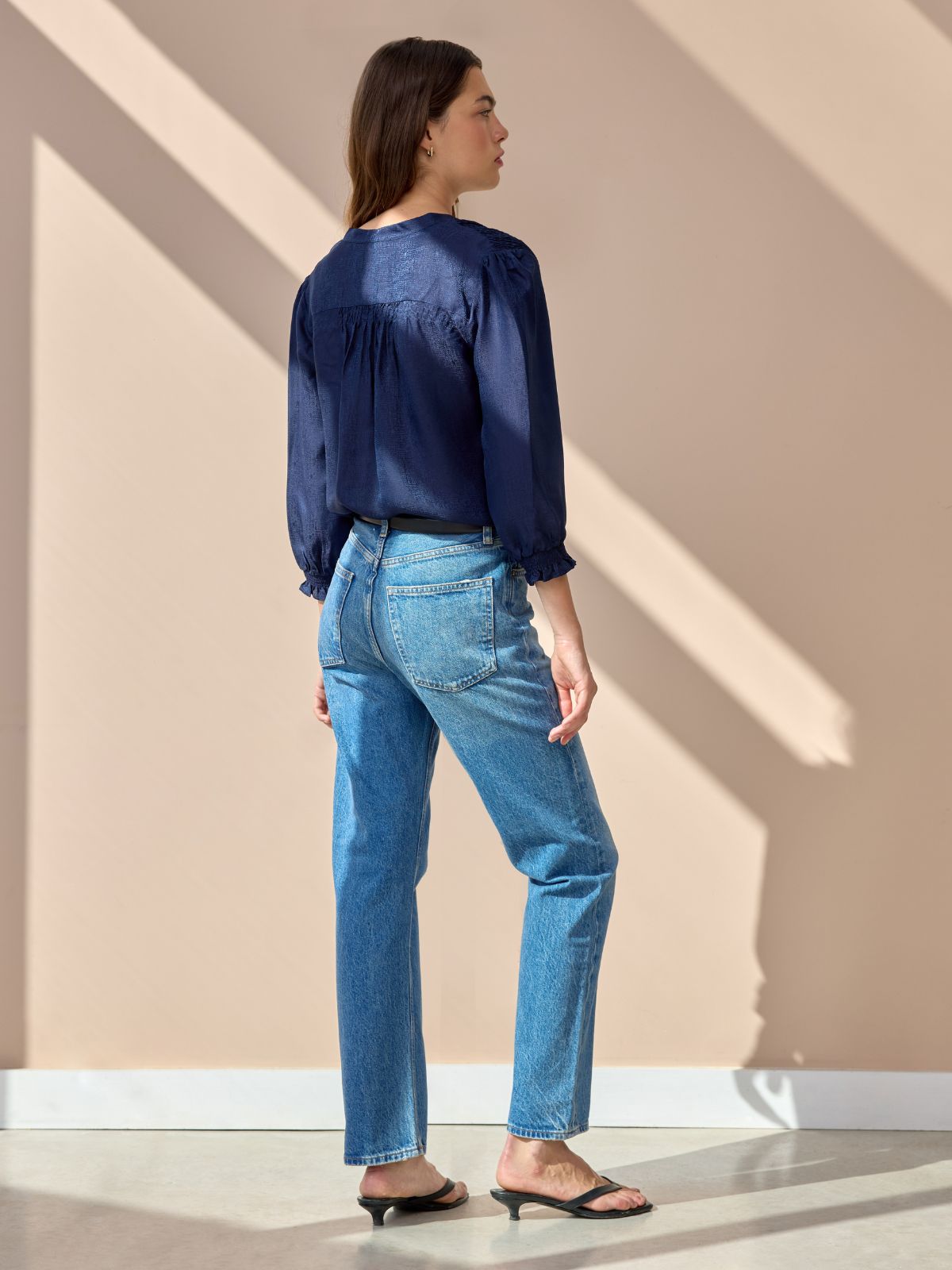 Rhys Silk Blend Blouse - Midnight