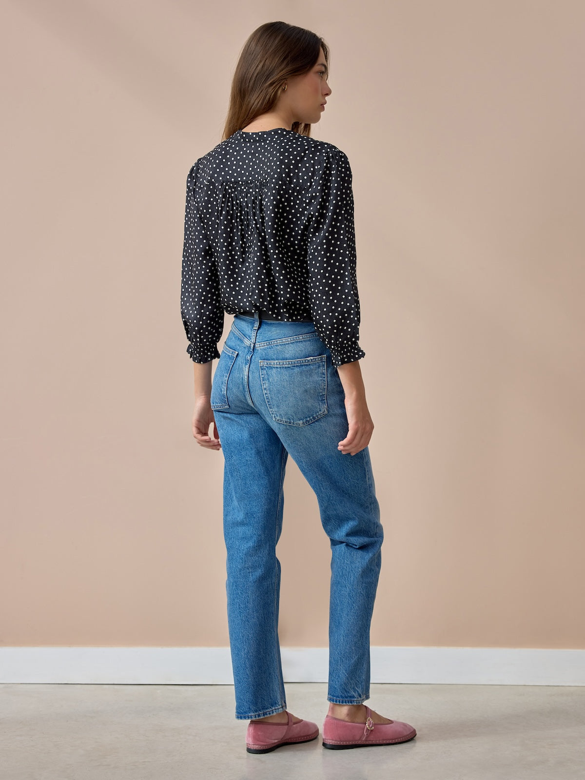 Rhys Polka Dot Blouse - Black & Ecru