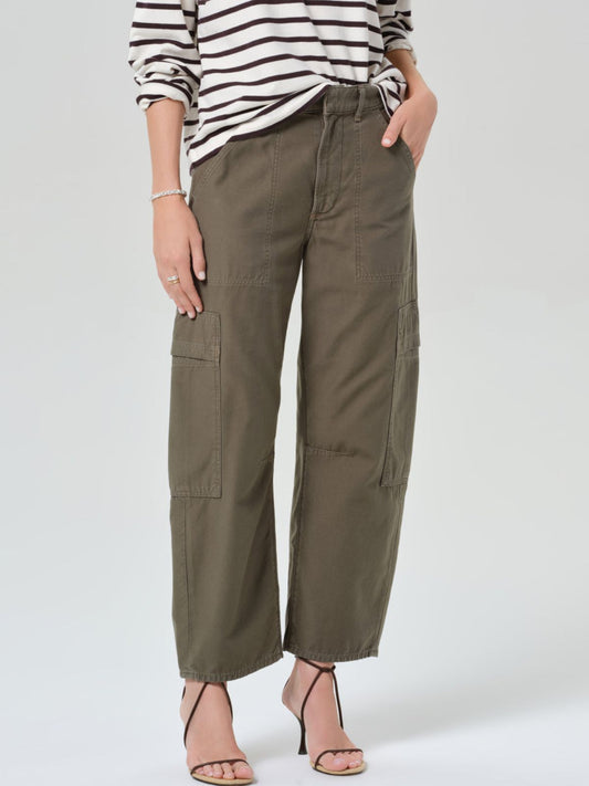 Marcelle Low Slung Cargo Pants - Khaki