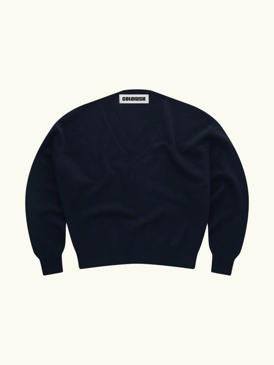 Malibu V-Neck Jumper - Navy