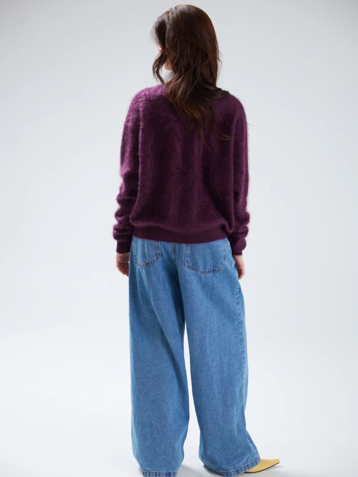 Mavis Brushed Crew Jumper - Elderberry