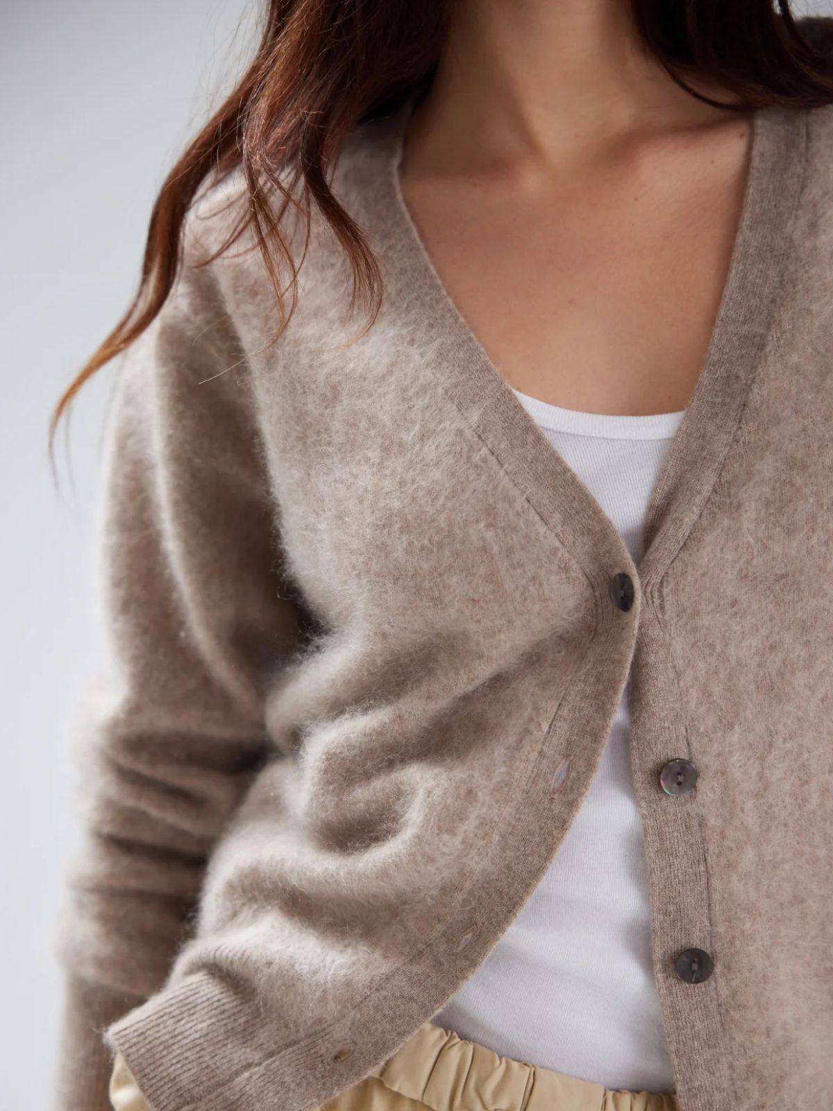 Vienna Brushed Cardigan - Truffle