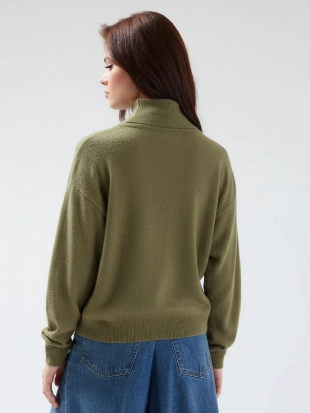 Iris Fashion - COLORUSH - Malibu Roll Neck Jumper - Khaki