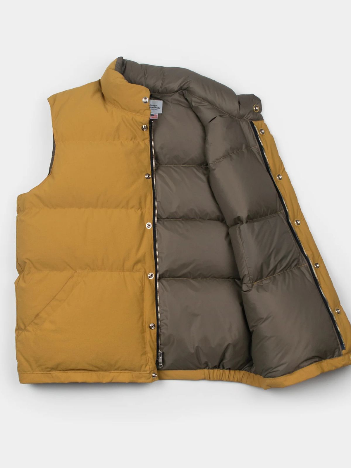 Down Italian Vest - Mustard