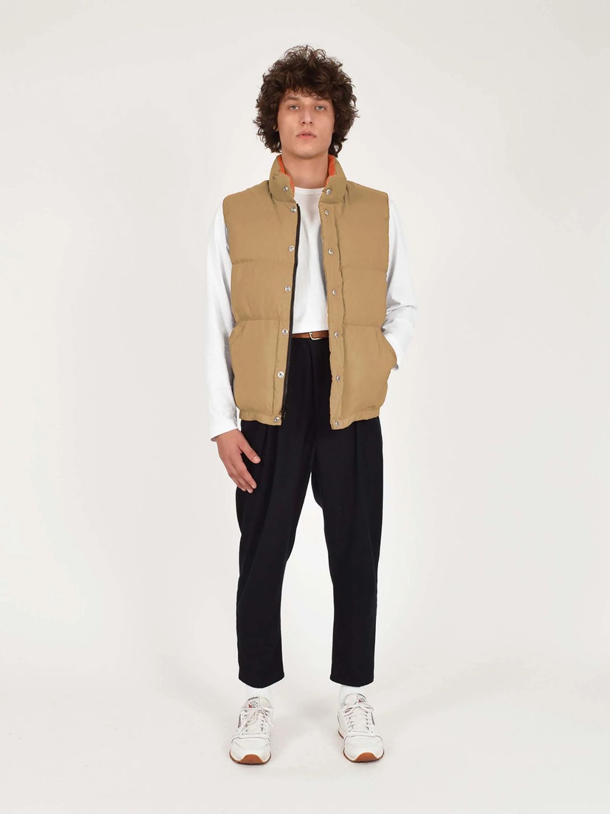 Down Italian Vest - Tan