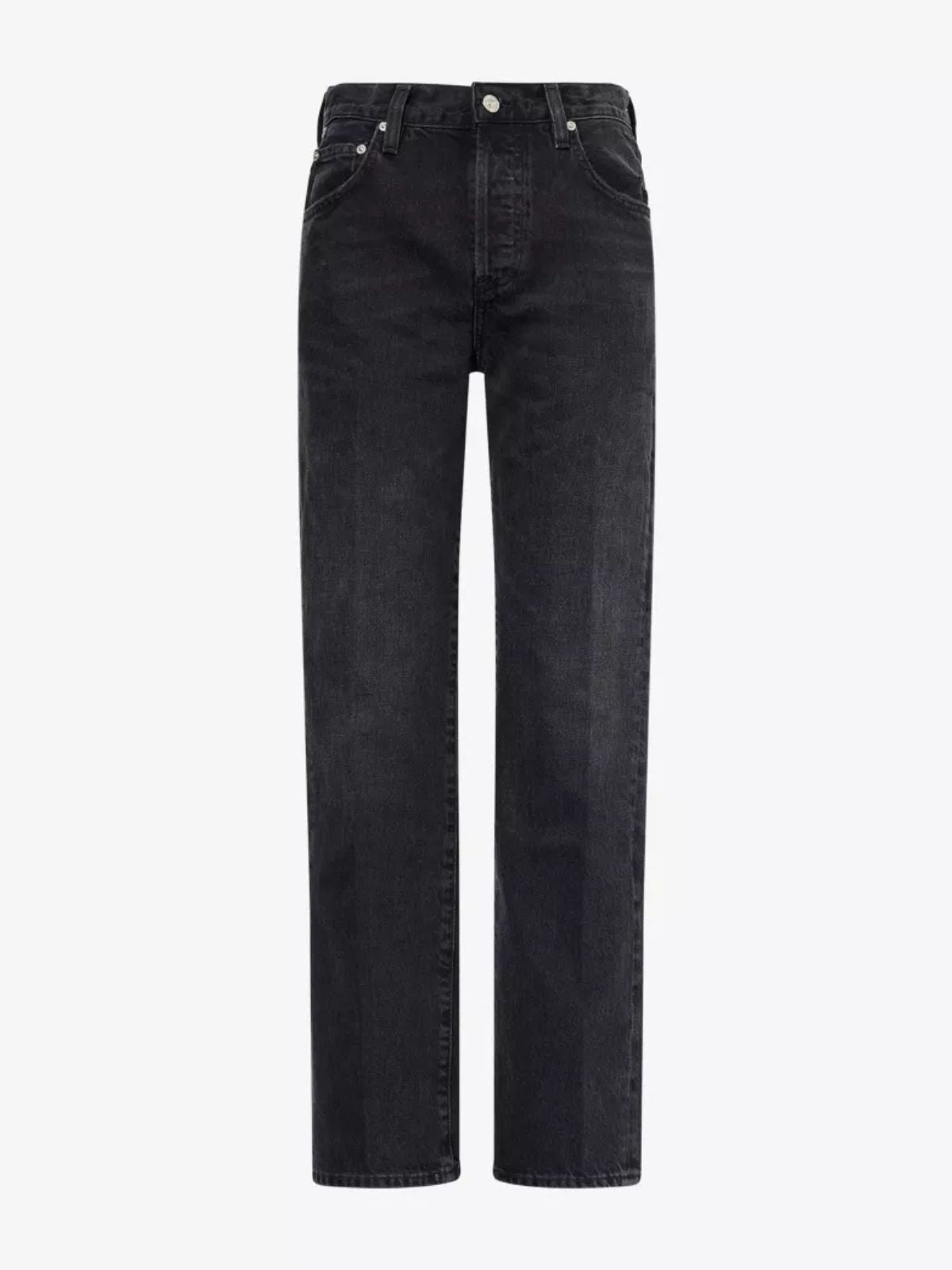 90's French Andreas Straight Jeans - Washed Black