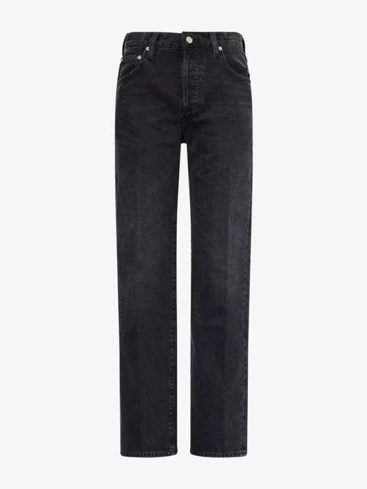 90's French Andreas Straight Jeans - Washed Black