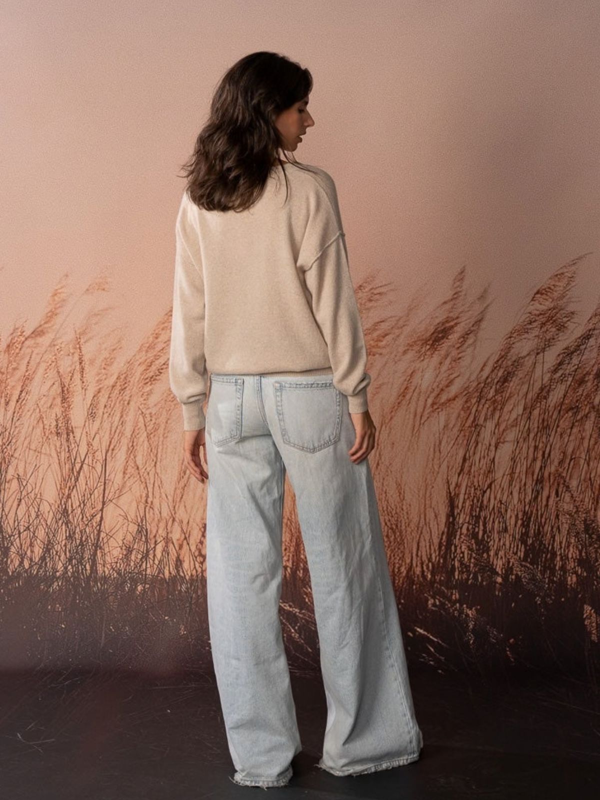 Azul V- Neck Jumper - Jute