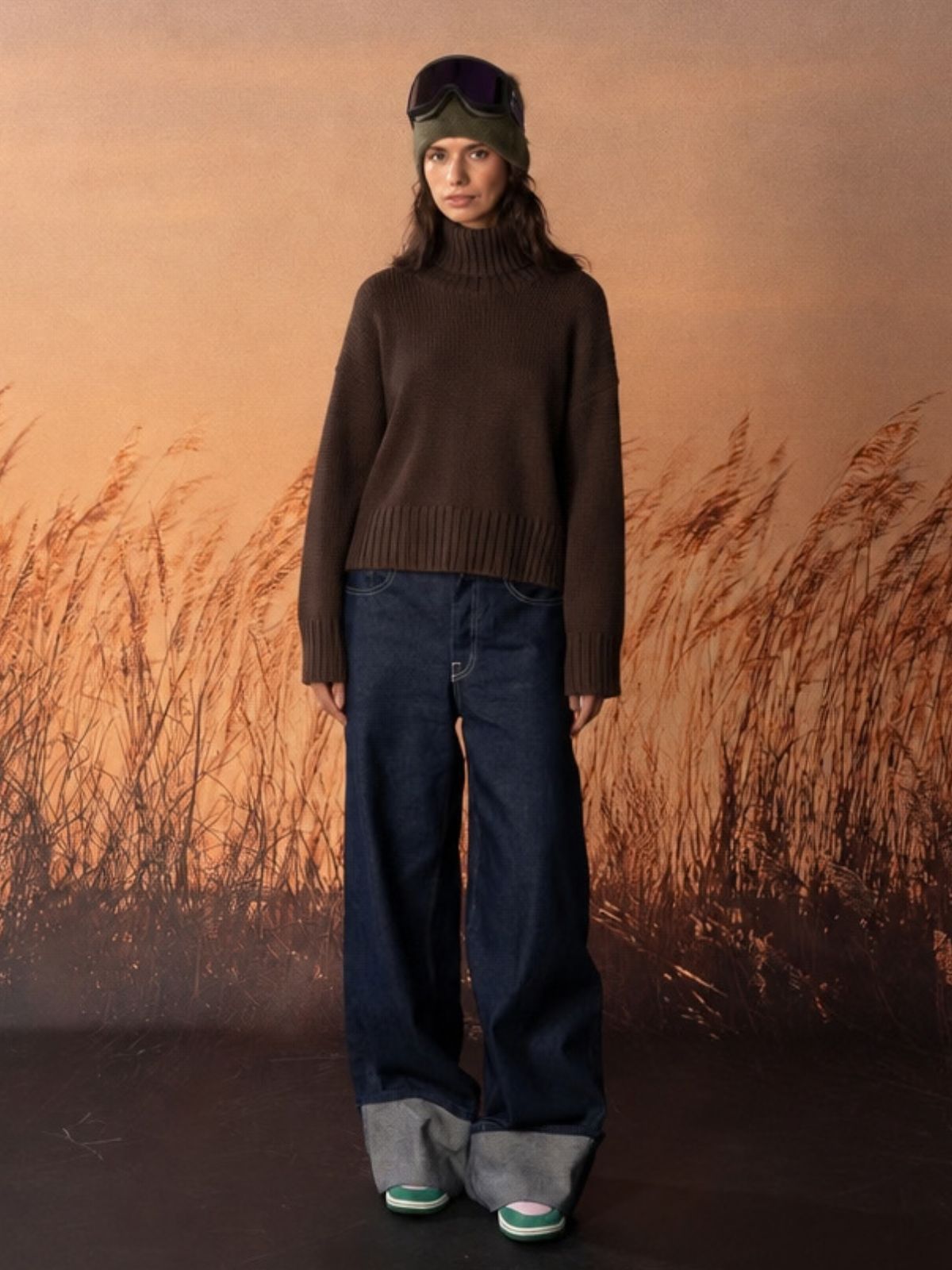 Carmen Funnel Neck Jumper - Chocolate
