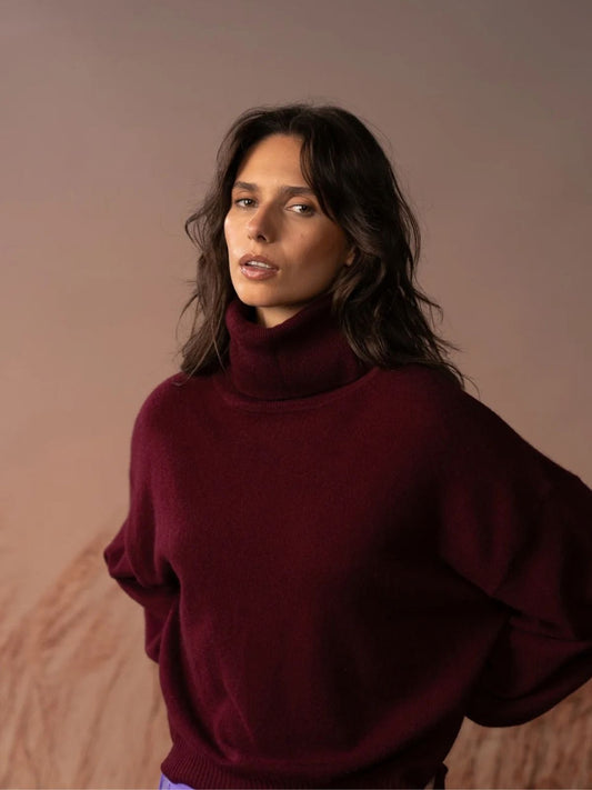 Sundance Roll Neck - Burgundy