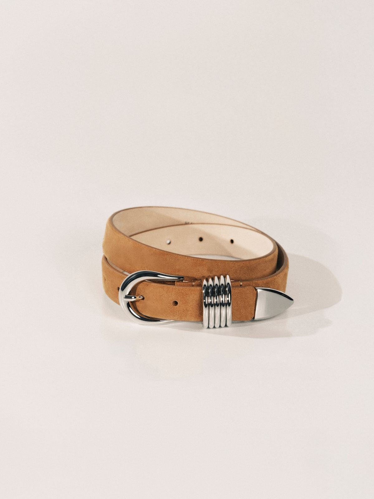 Iris Fashion - DEHANCHE - Hollyhock Suede Belt - Caramel & Silver