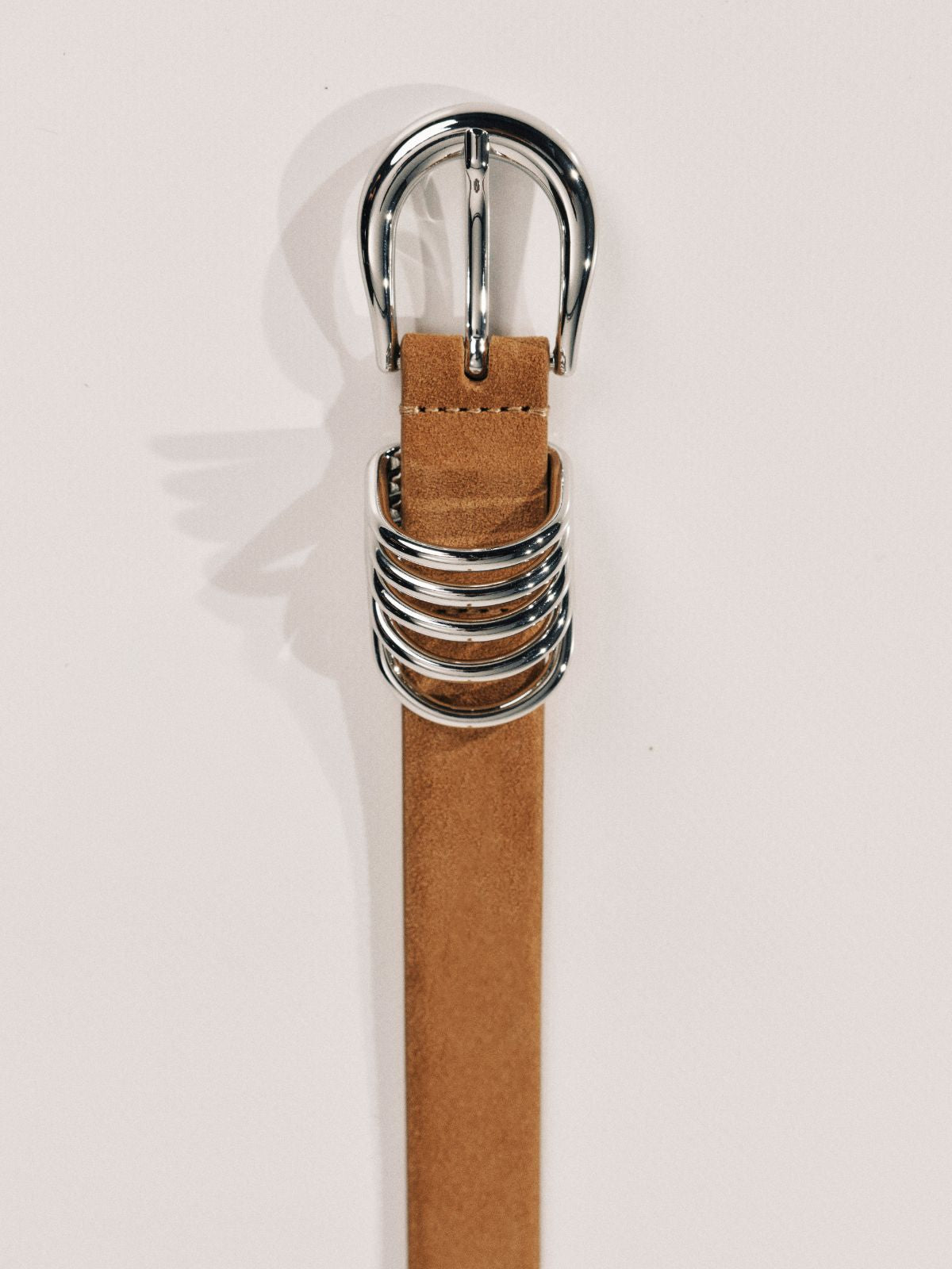 Iris Fashion - DEHANCHE - Hollyhock Suede Belt - Caramel & Silver