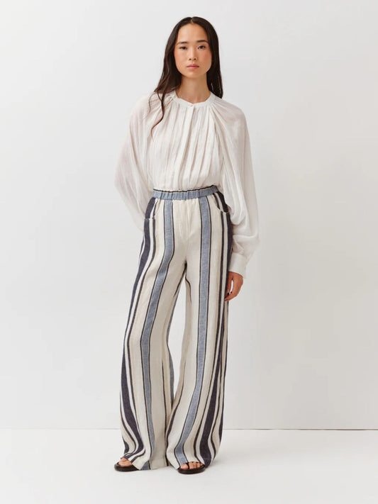Pindo linen Stripe Trousers - Blue