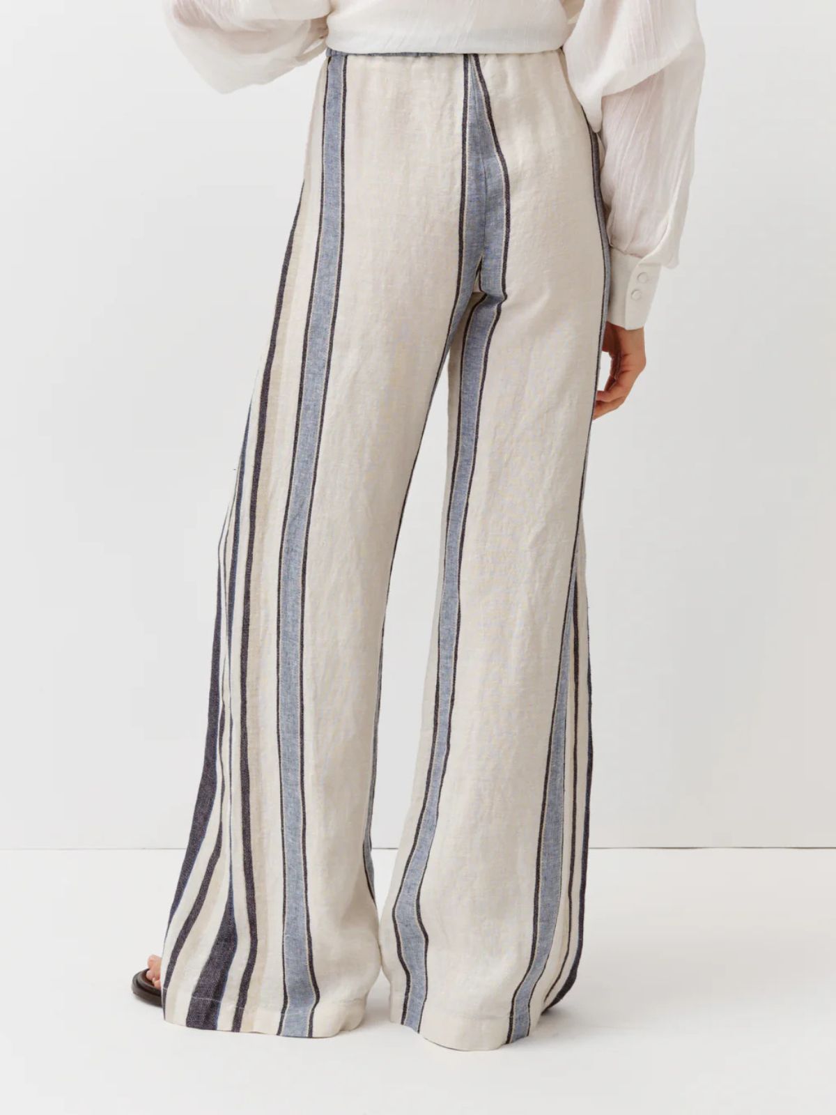 Pindo linen Stripe Trousers - Blue