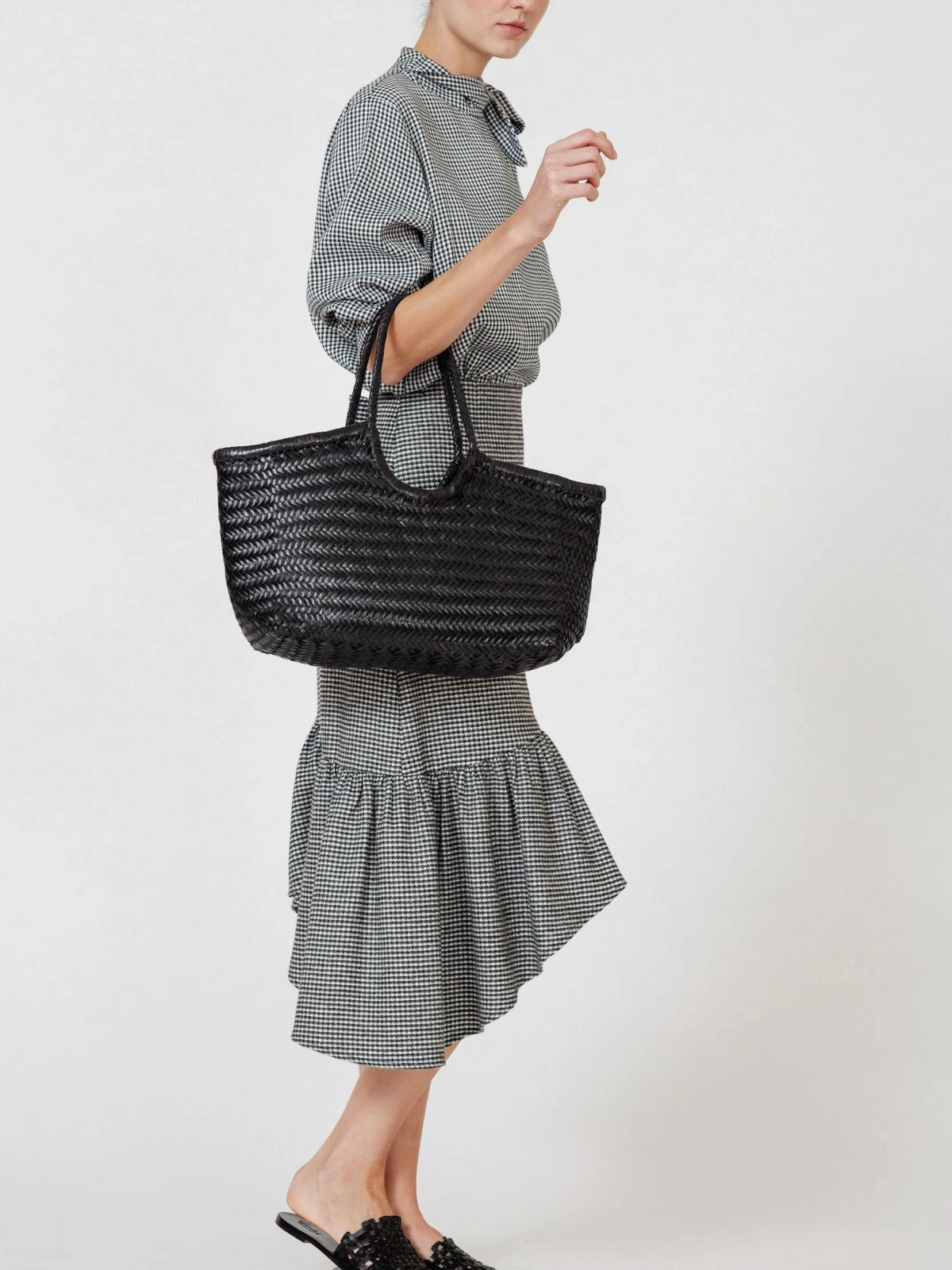 Nantucket Handwoven Big Basket - Black