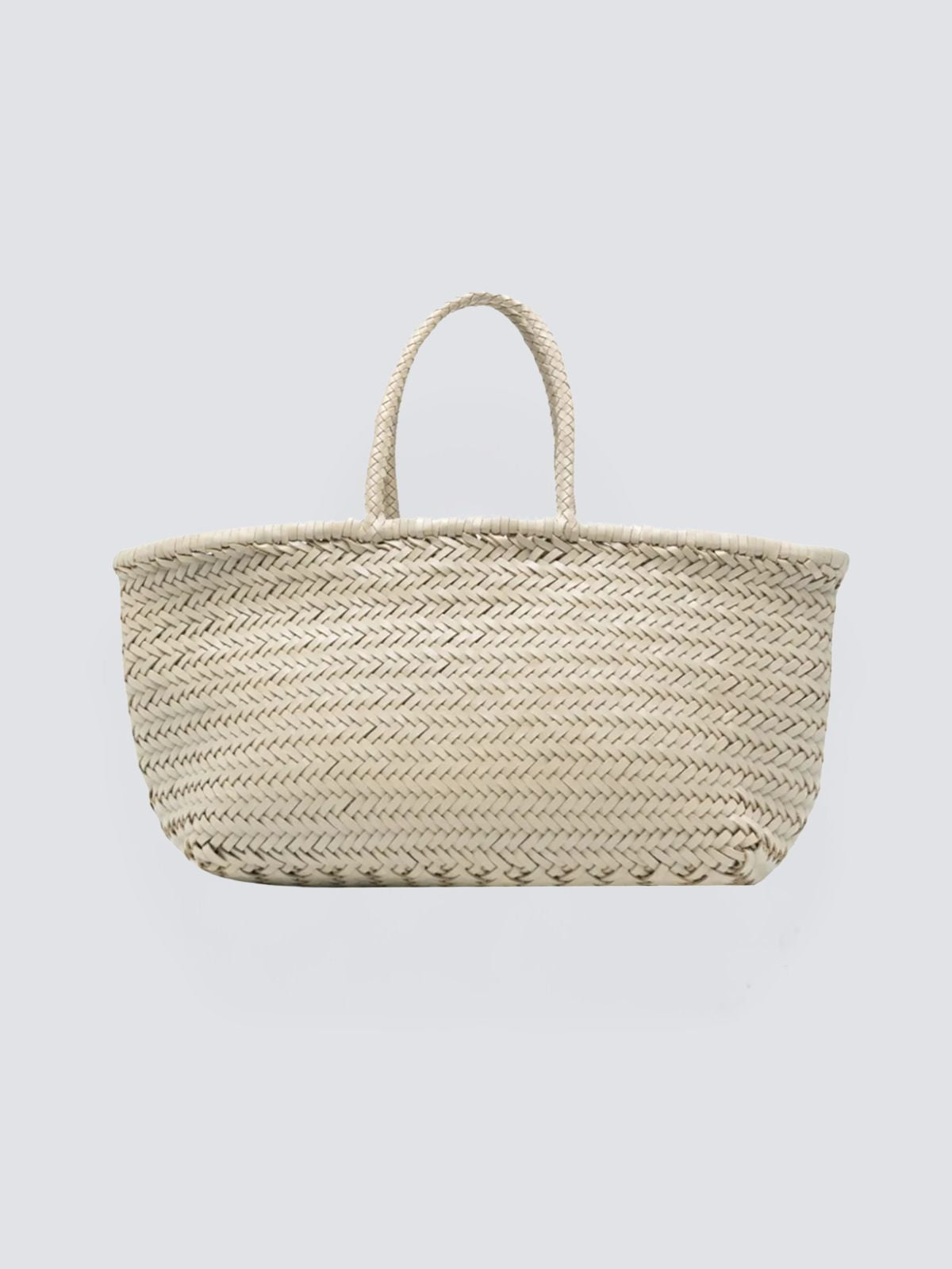 Triple Jump Handwoven Big Basket - Pearl