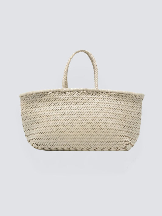 Triple Jump Handwoven Big Basket - Pearl