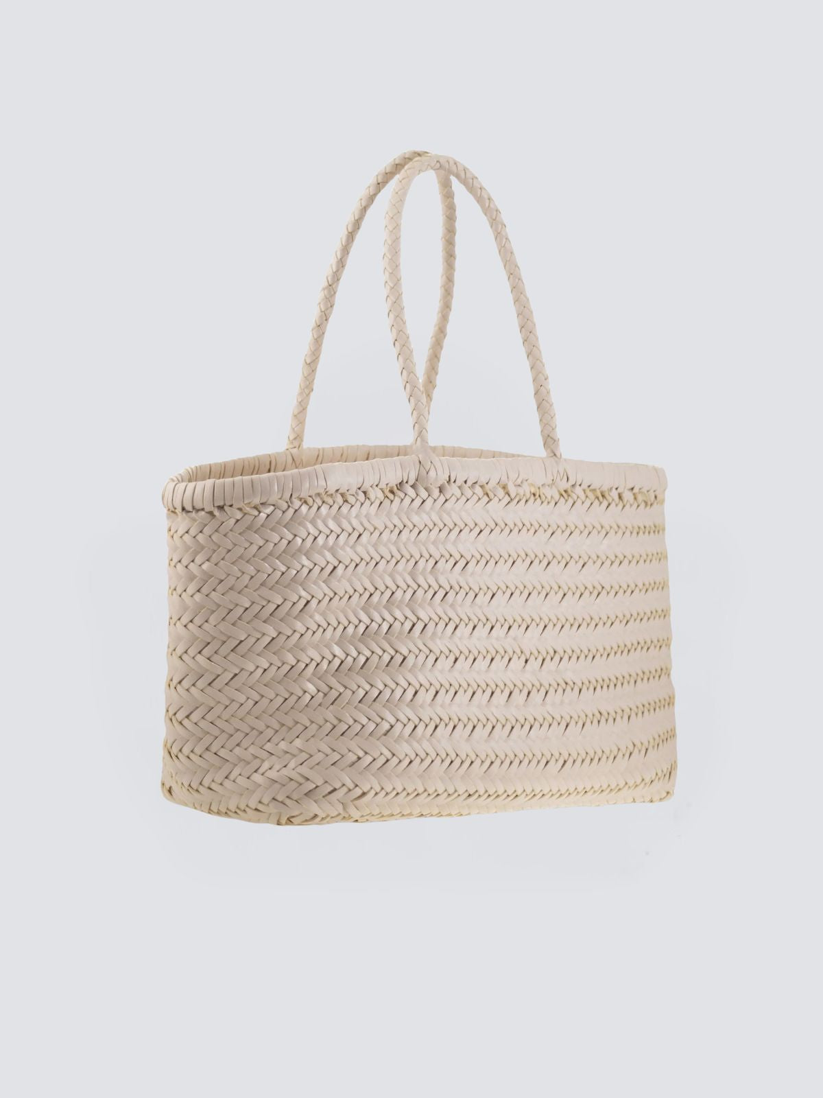 Triple Jump Handwoven Big Basket - Pearl