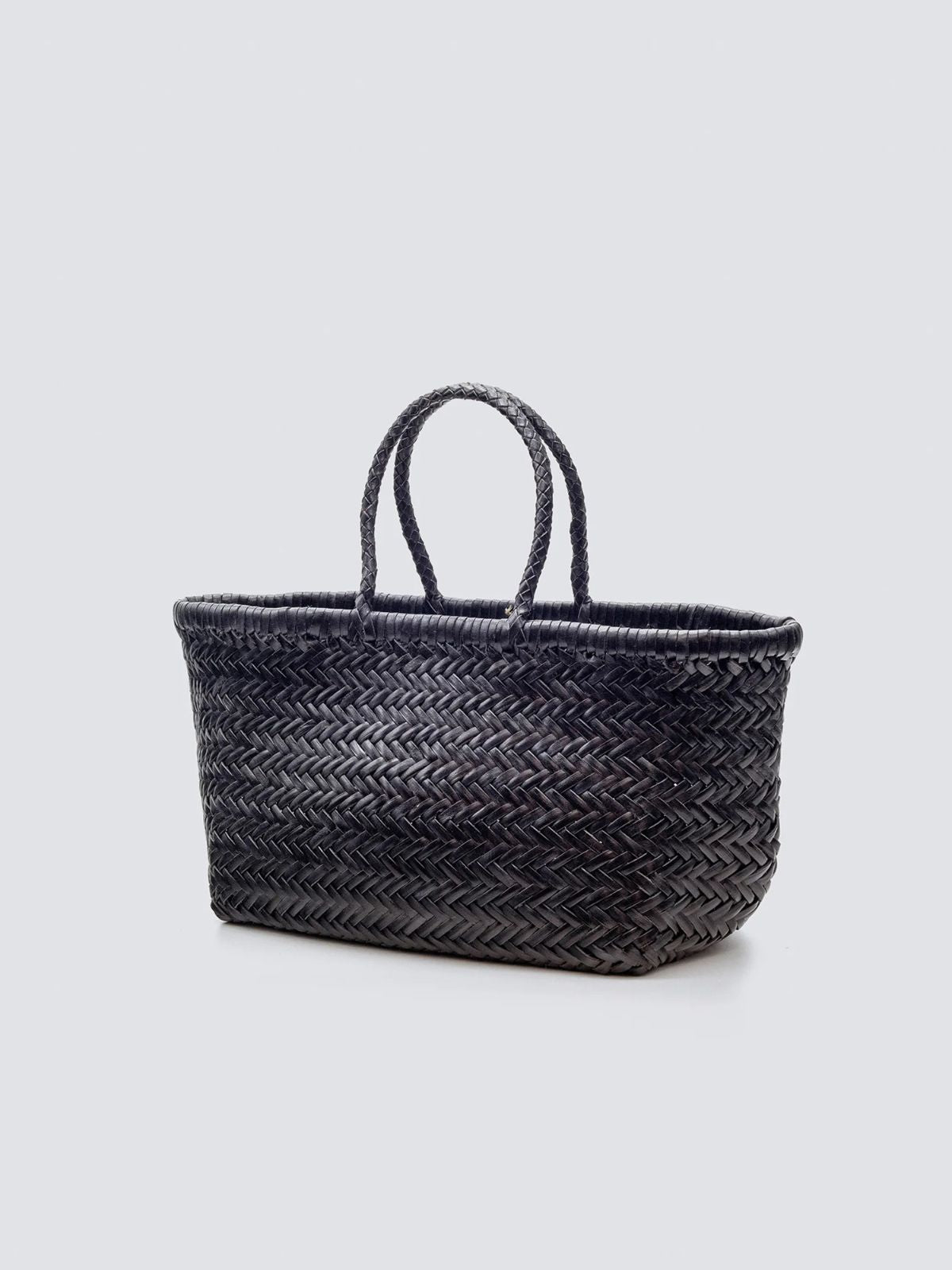 Bamboo Triple Jump Small Basket Bag - Black