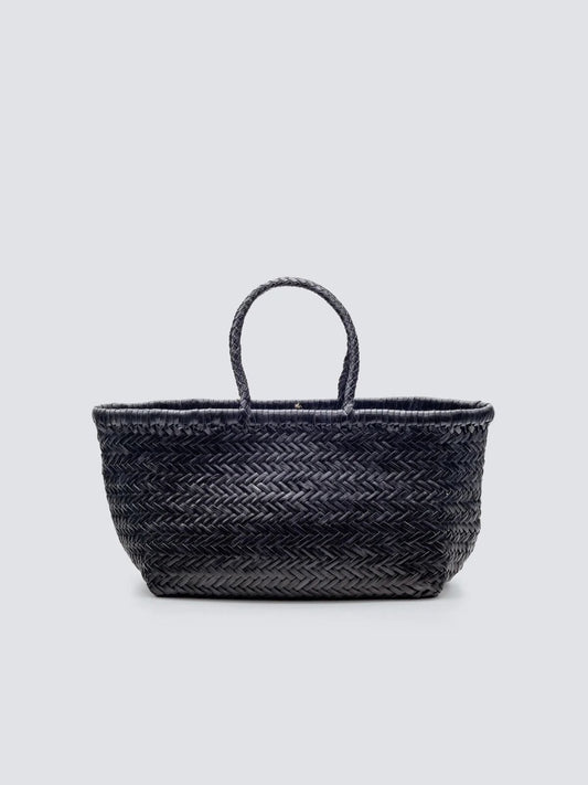 Bamboo Triple Jump Small Basket Bag - Black