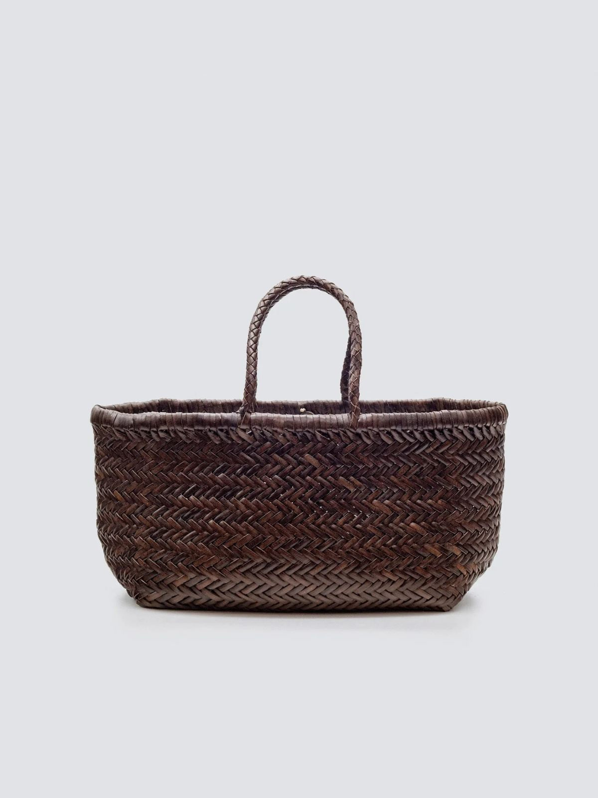 Bamboo Triple Jump Small Basket Bag - Dark brown