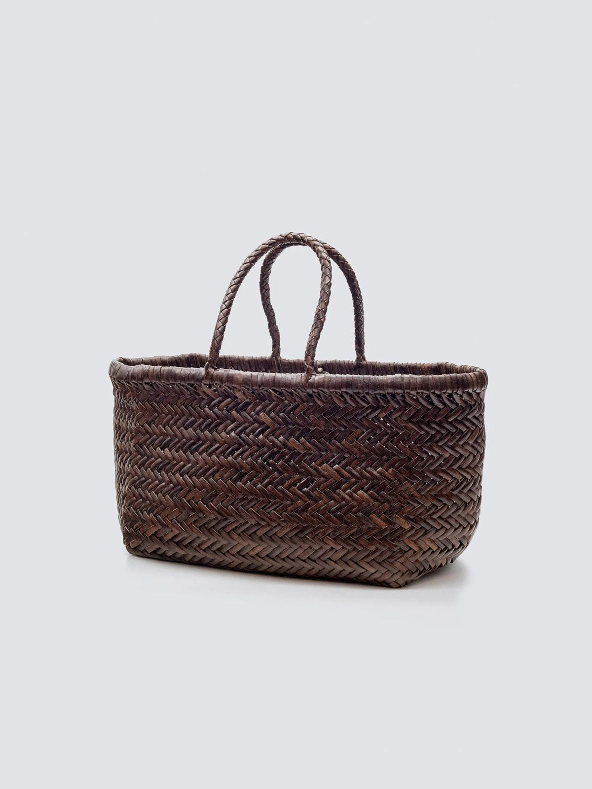 Bamboo Triple Jump Small Basket Bag - Dark brown