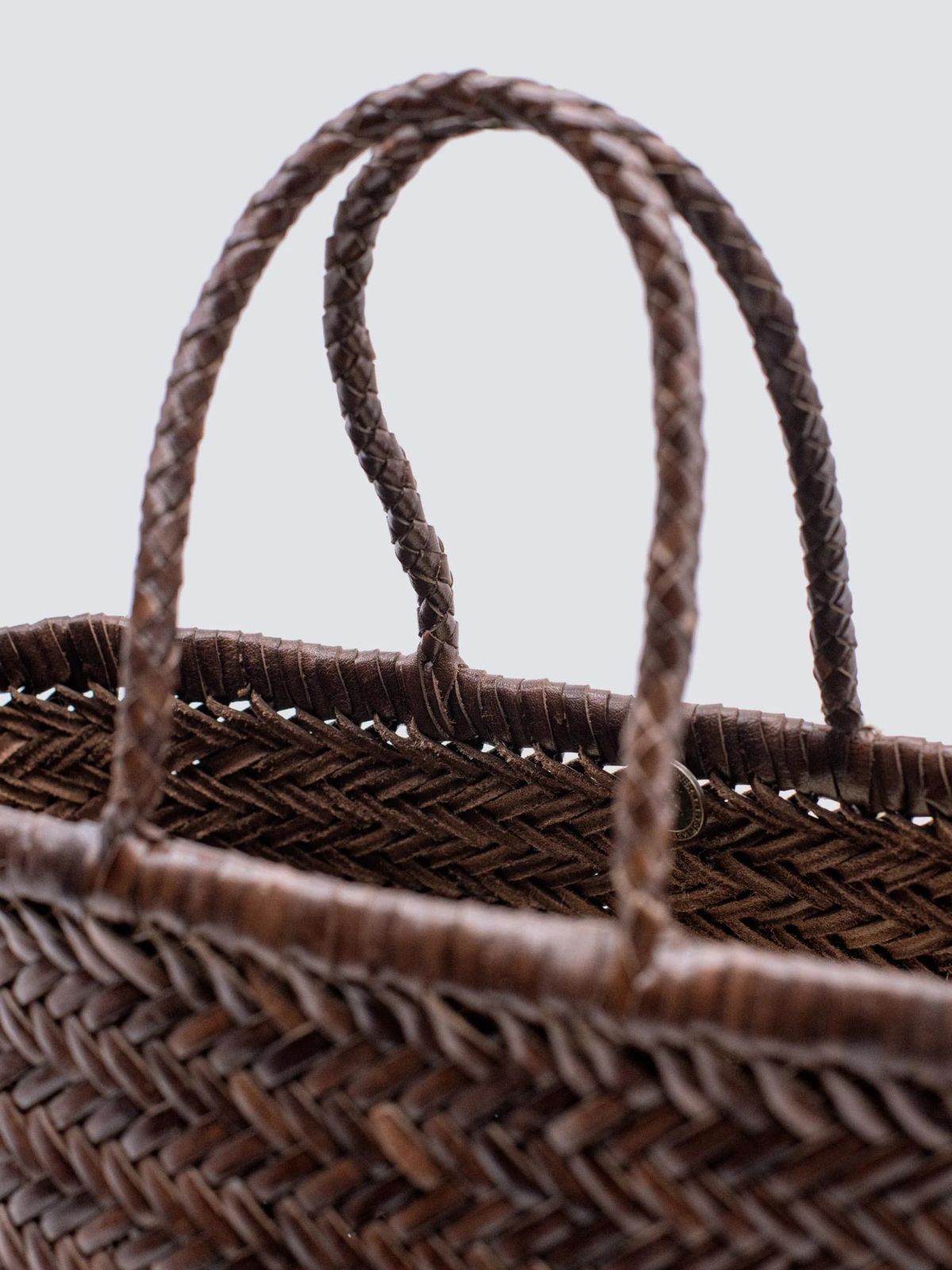 Bamboo Triple Jump Small Basket Bag - Dark brown