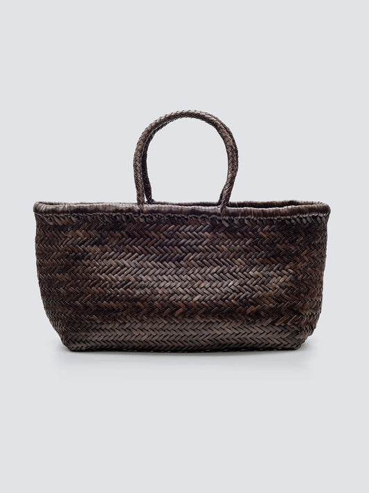 Triple Jump Handwoven Big Basket - Dark Brown