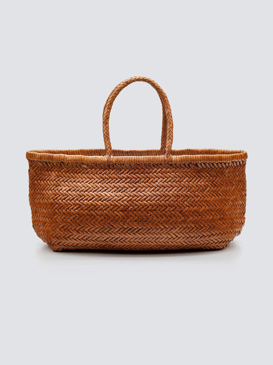 Triple Jump Handwoven Big Basket - Tan