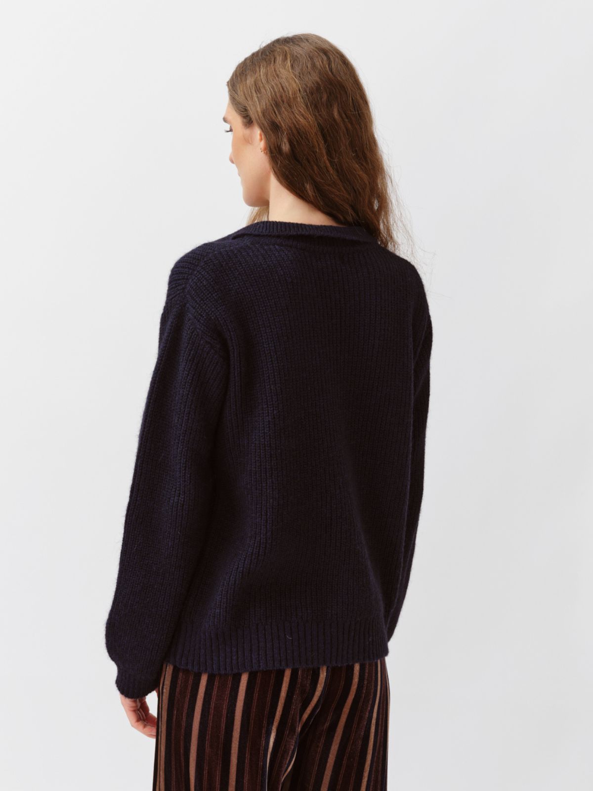 Palpo Polo V/Neck Jumper - Navy