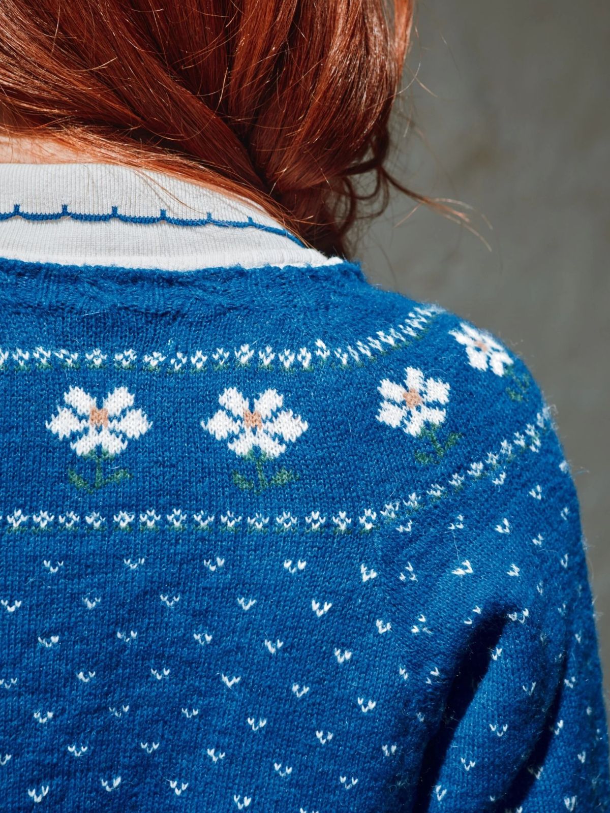 Camomille Jacquard Cardigan - Blue